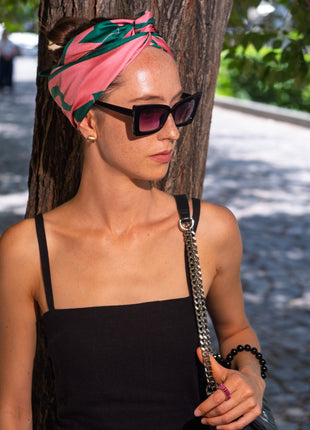 Women's Pure Silk Hijab | Pure Silk Scarf | Pink | Regular| 90 x 90 cms | Sweet Sultan | Morning Glory