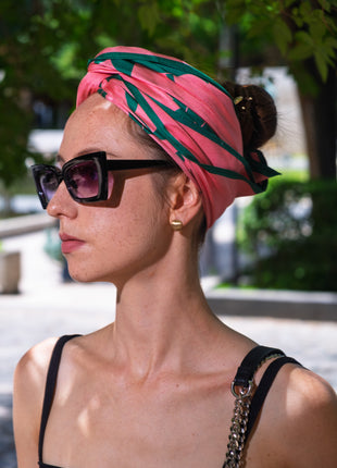 Women's Pure Silk Hijab | Pure Silk Scarf | Pink | Regular| 90 x 90 cms | Sweet Sultan | Morning Glory