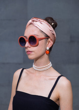 Women's Pure Silk Hijab | Pure Silk Scarf | Peach/Beige |  90 x 90 cm  |Sweet Sultan| Peachy Mocha