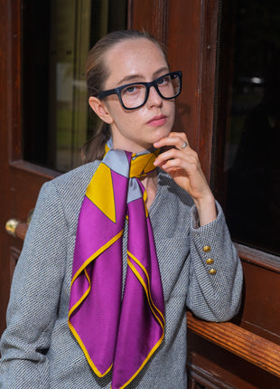 Purple Lustre | 35” x 35” Silk Scarf