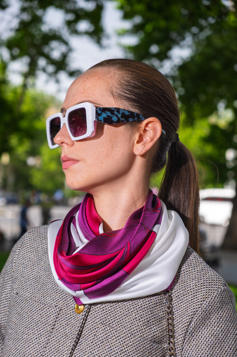 Amethyst Lustre | 35” x 35” Silk Scarf