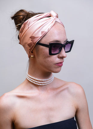 Peachy Mocha | 35” x 35” Silk Scarf