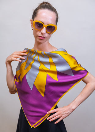 Purple Lustre | 35” x 35” Silk Scarf