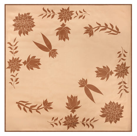 Peachy Mocha | 35” x 35” Silk Scarf