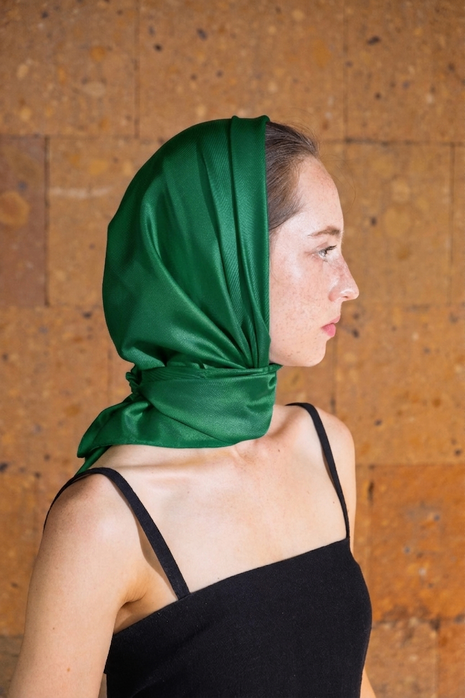100% Mulberry Silk Scarf For Women | Pure Silk Hijab | Green Silk Scarf | 90 x 90 cm | Sweet Sultan