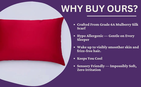 100% Mulberry Silk Pillowcase | Queen Size