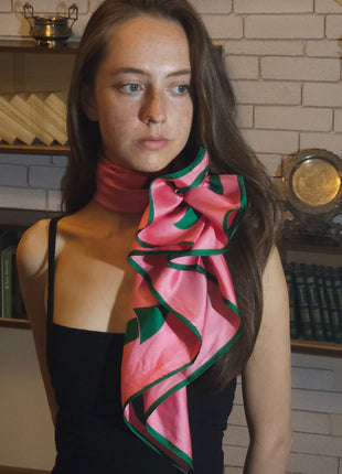 Women's Pure Silk Hijab | Pure Silk Scarf | Pink | Regular| 90 x 90 cms | Sweet Sultan | Morning Glory